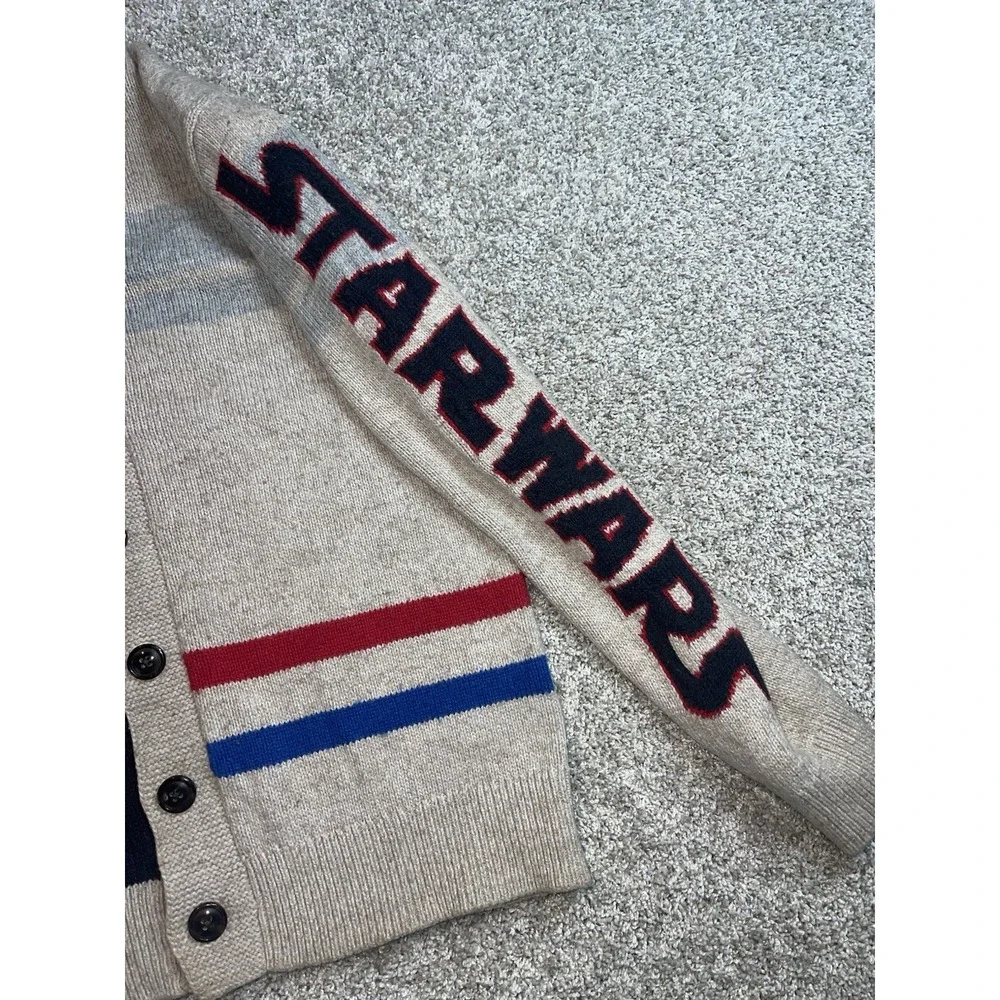 Gap Kids Cardigan Sz XL Star Wars Darth Vader‎ Lightsaber Oatmeal Knit Shawl